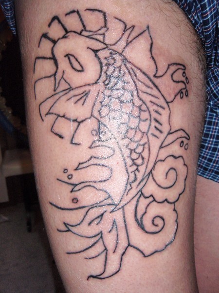 my second tattoo this time a koi very proud