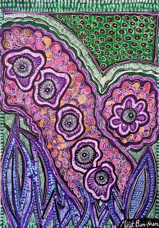flowers from israel  paintings mirit ben nun art 