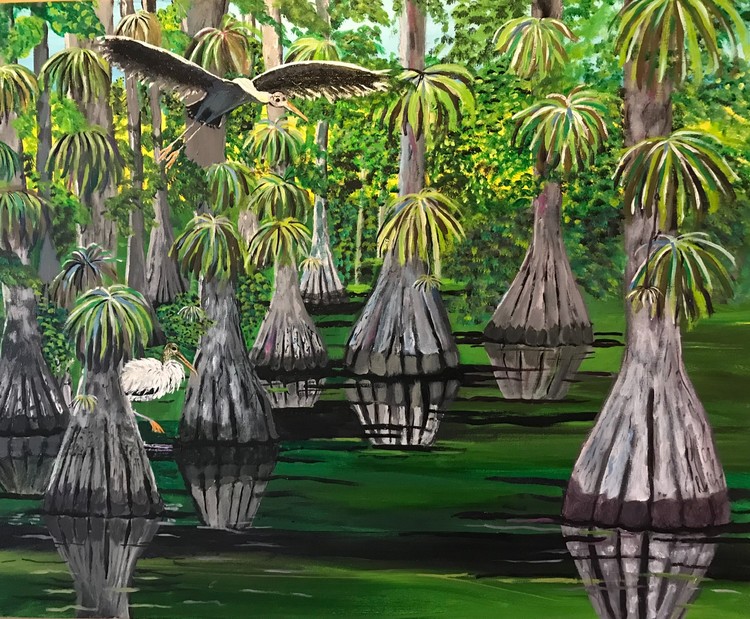 Wood storks in Corkscrew Swamp