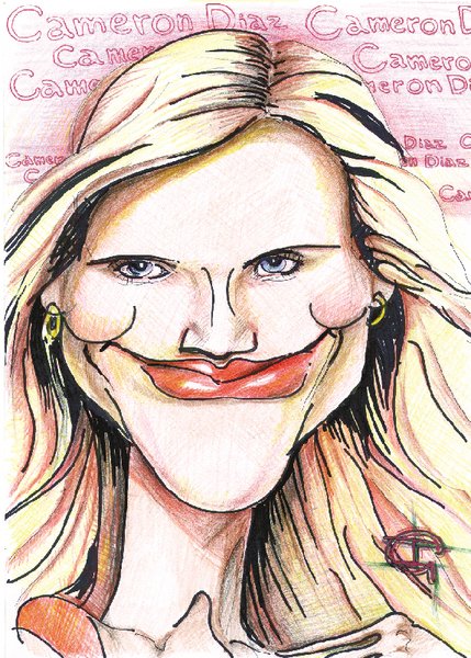 Caricature of Cameron Diaz