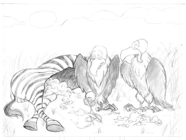 Depressed Vulture Sketch - Freelance Work
