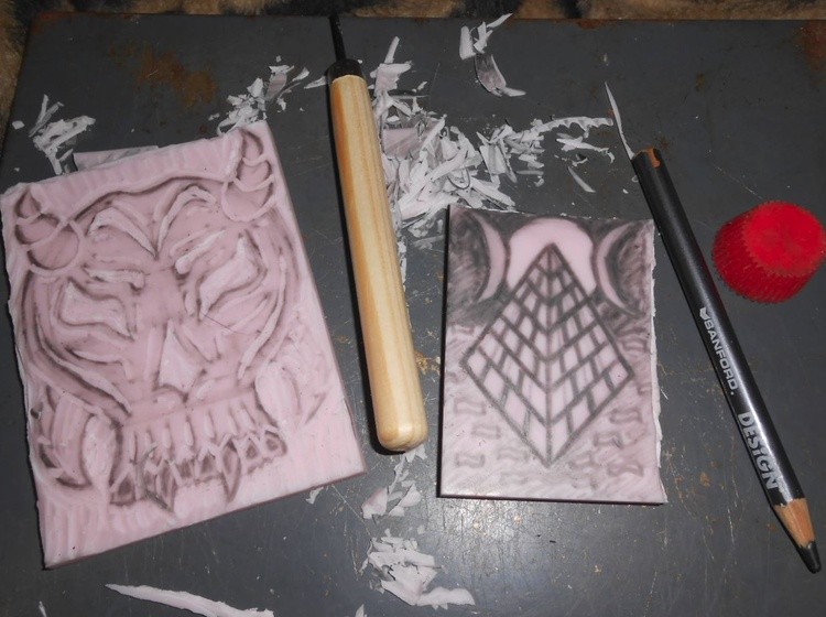 my first hand carved rubber stamp3