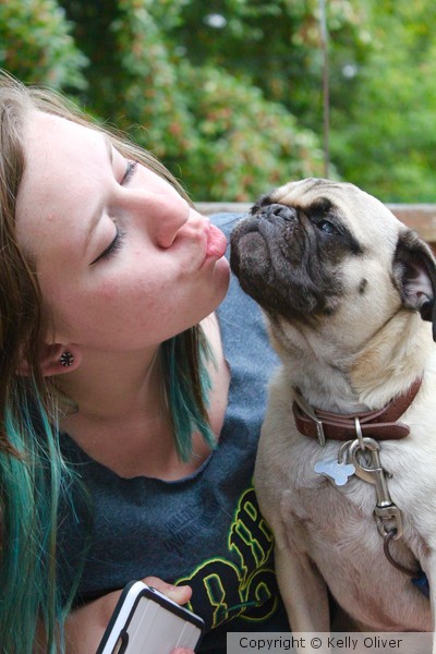 A Girl and Her Pug