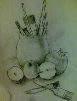 Brushes and fruits
