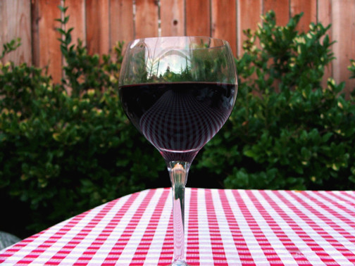 Blood red wine