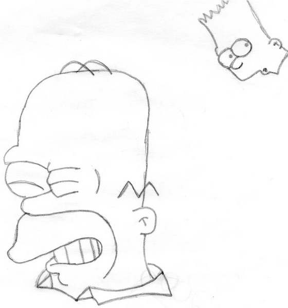 homer + bart simpson