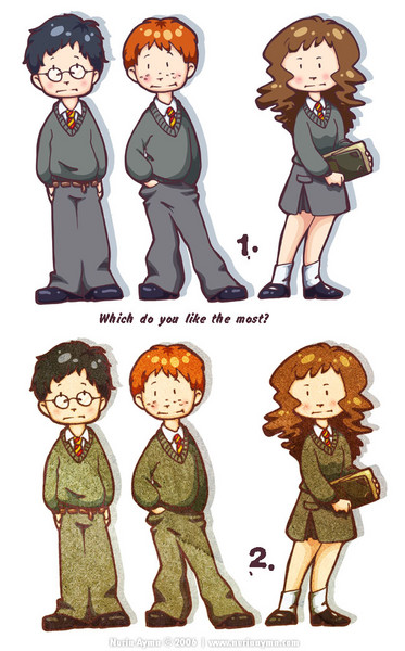Trio Harry, Ron, Hermione 