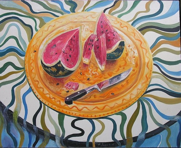 Still life with watermelon