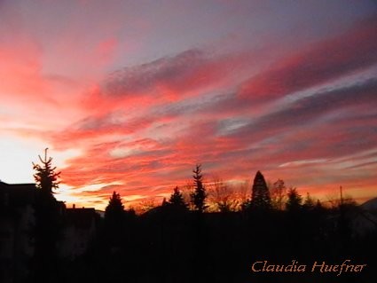 Heaven on fire - Winter evening in Germany