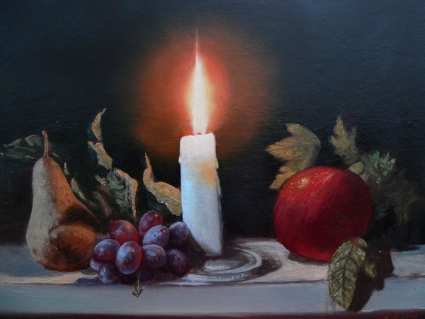 candle-light still life