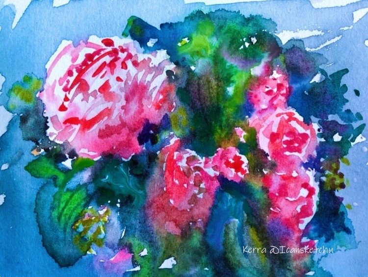flowers watercolor kerra icansketchu mom day sig added