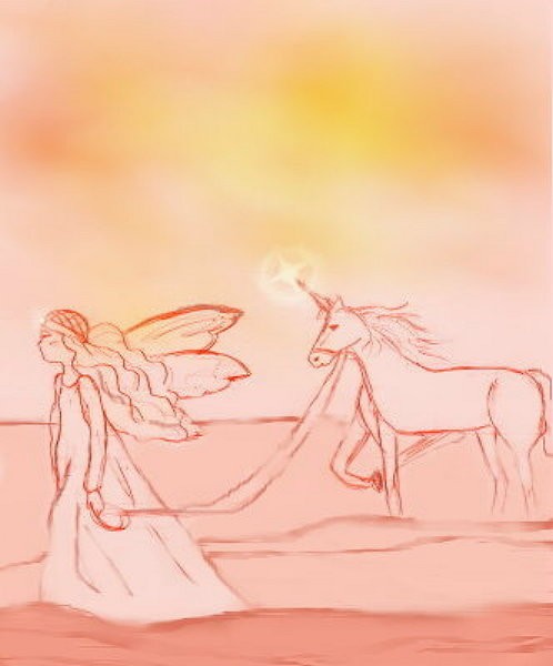 Fairy with her Unicorn