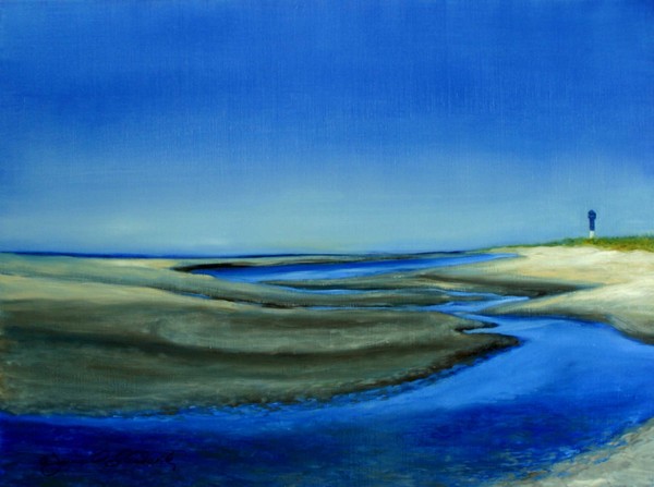 BEACH, SANDBAR AND LIGHTHOUSE IN CHARLESTON, SOUTH