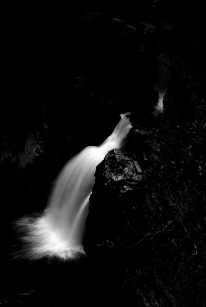White water in black