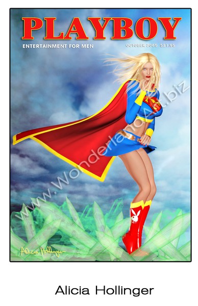 Supergirl Playboy Pin Up Comic Book Superhero Art 11x17 Alicia Hollinger