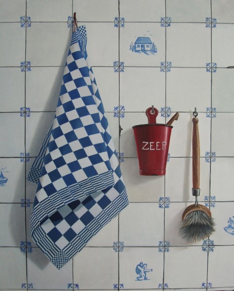 blauwe handdoek
