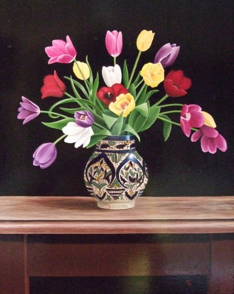 Vaas met tulpen