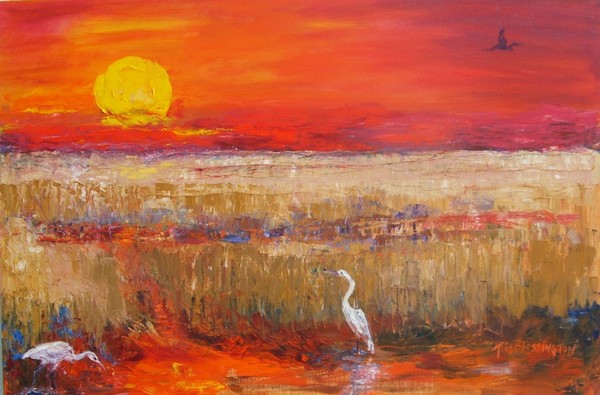 Red Sunset Egrets