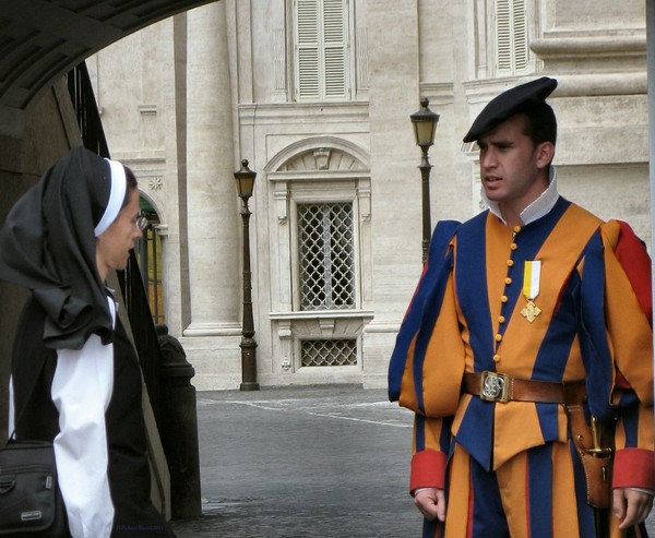 Swiss Guard & Nun at the Vatican