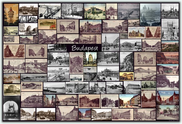 BUDAPEST Old Photos & Post Cards (Collage)