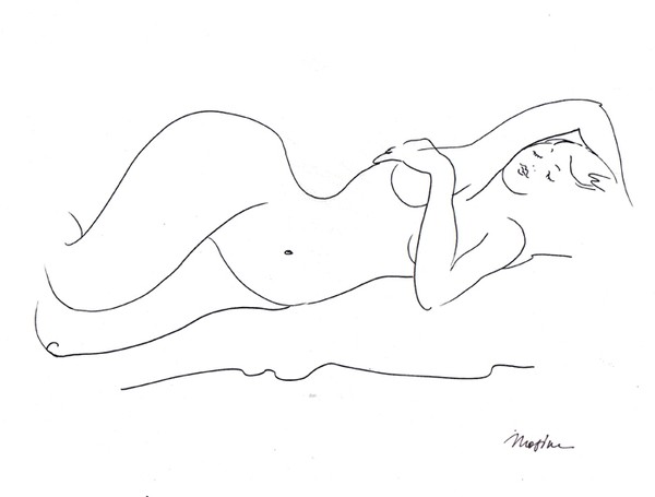 Reclining Woman Line Drawing1