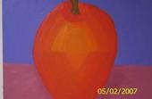 Pumpkin with violet background