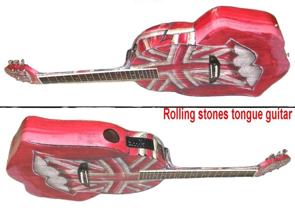 Rolling Stones tongue paper guitar 2