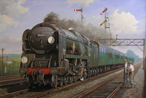 Merchant Navy pacific at Brookwood