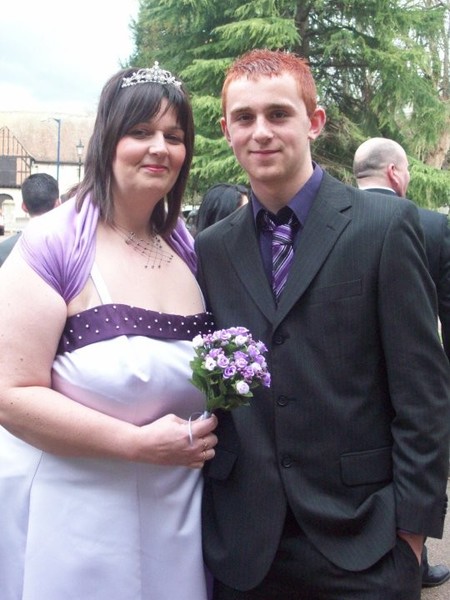 A bridesmaid and usher