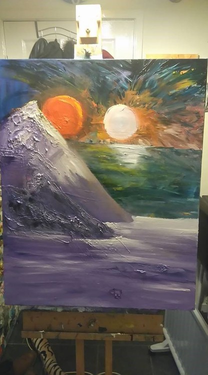 sun rise moon 