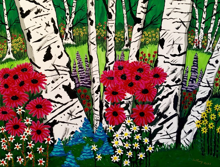 White Birch Flower Garden