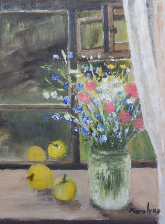 Flowers in a window