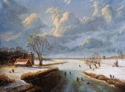Skaters on the river Leie