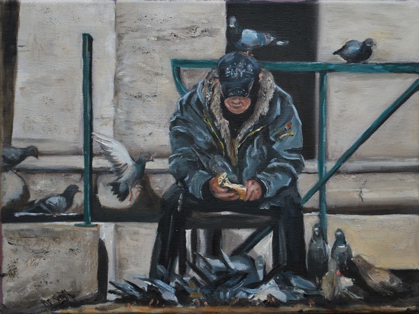St. Peters Square feeding the Birds