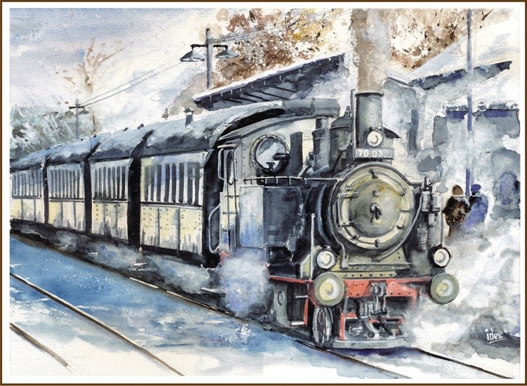 Steaming through the snow
