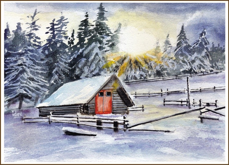 Barn in the snow