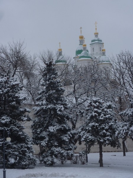 church, park, snow