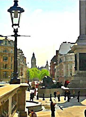 BIG BEN FROM TRAFALGAR SQUARE, LONDON
