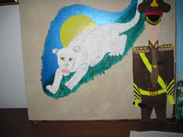 white tiger in the moonlite