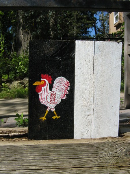 painted on wooden block