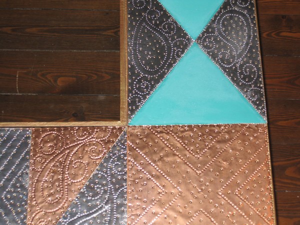 Copper/Metal/Turquoise coffee table