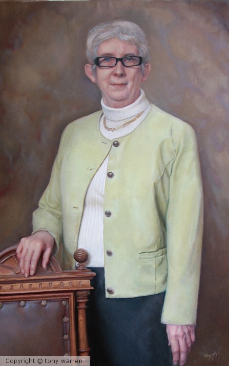 official oil portrait of politician Maj Steen, Swe