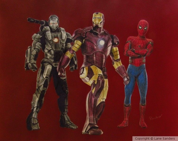 Iron Man, Spiderman, and War Machine