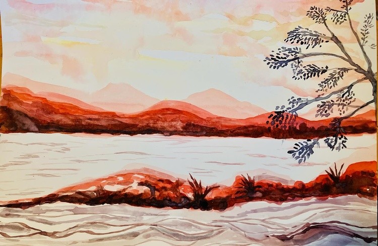 justart abstractleaves watercolor 