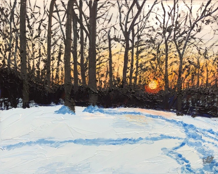 Snowy Sundown Tracks