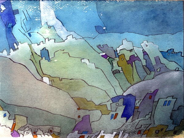 village between mountains