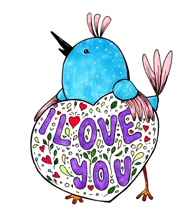 Blue bird in love