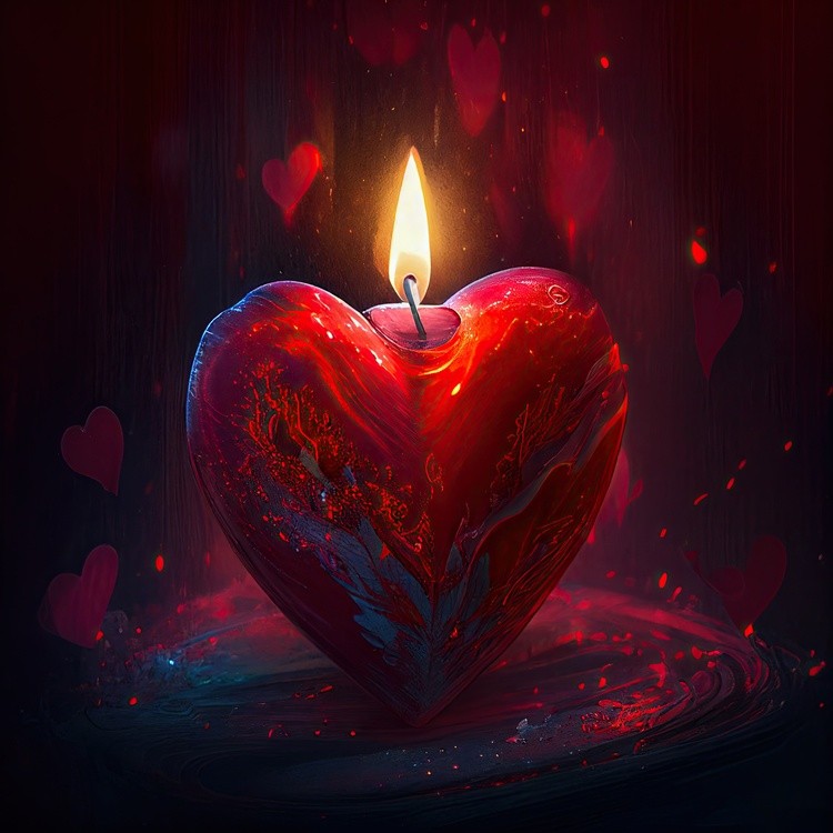 Heart candle 05