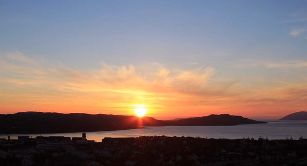 Midtnightsun at artic Kirkenes