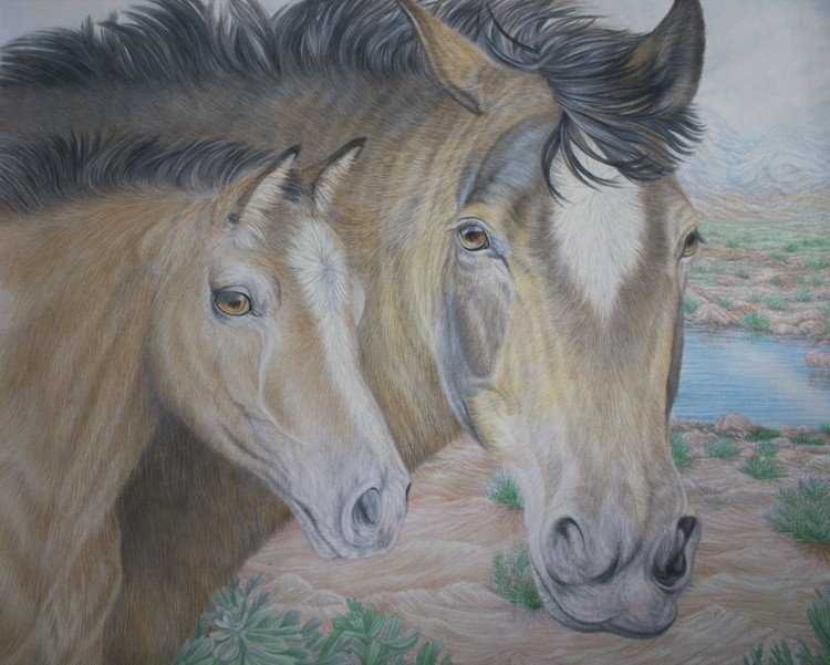 Chestnut Mare and Foal